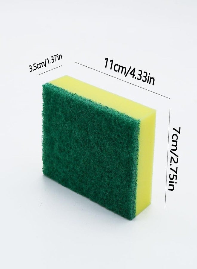 أ بلاس إسفنجة تنظيف المطبخ A Plus، إسفنجة شديدة التحمل وغير قابلة للخدش للأسطح غير اللاصقة والحساسة (عند استخدامها برفق)، عالية الكثافة، تنظيف متعدد الأسطح من الجانبين، عبوة من 6 قطع (أصفر/أخضر) - Image 5